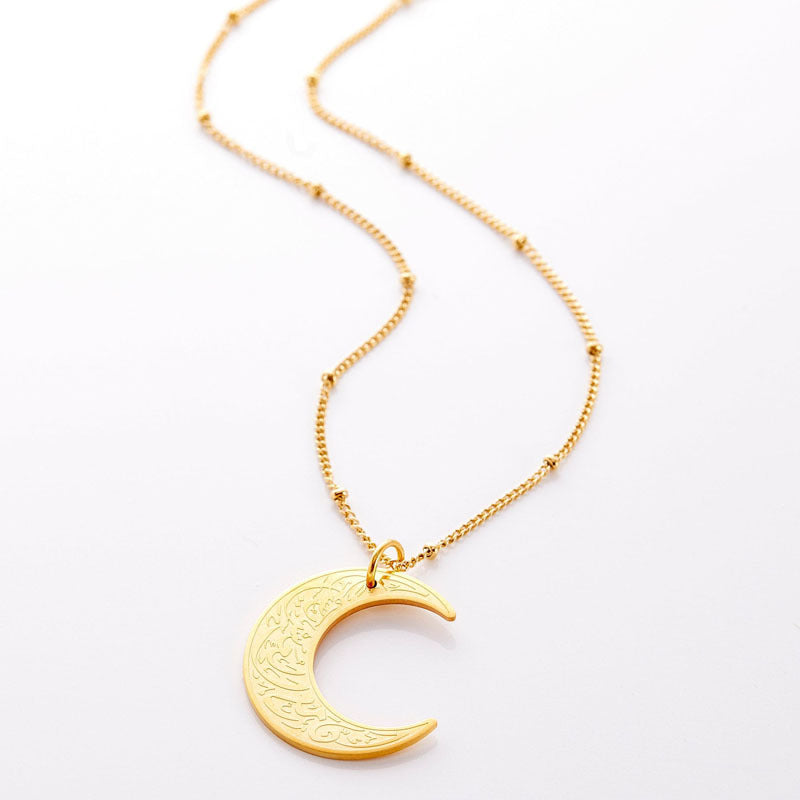 Arabic Moon Pendant (Gold Coloured)