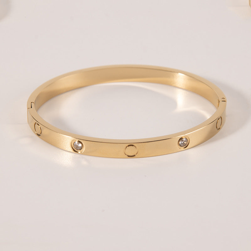 Radiant Sunburst Studded Golden Wrist bangle
