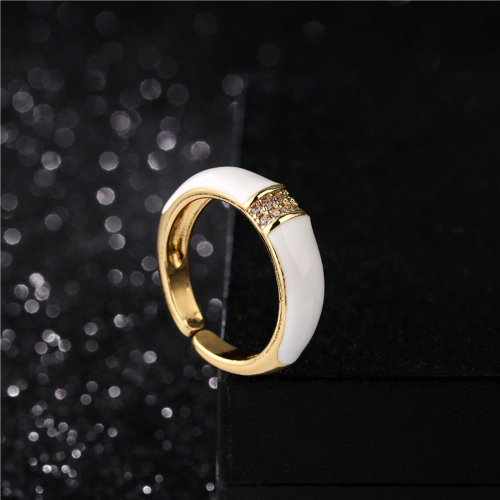 Enamel Cuff Ring