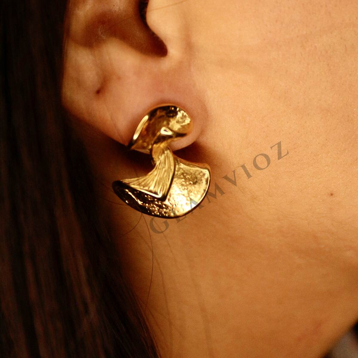 Twister Gold Plated Earrings