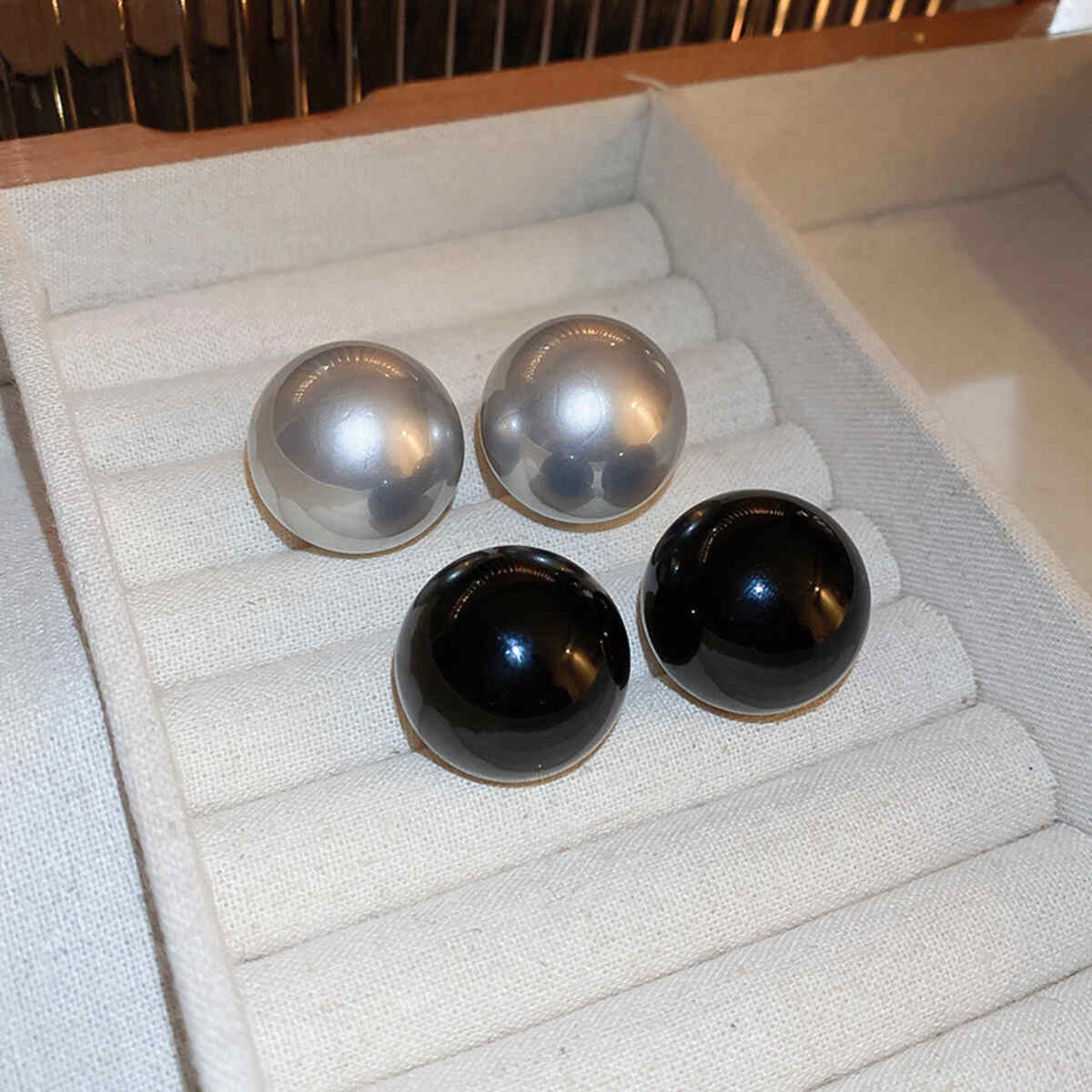 Black Pearl Oversized Earrings