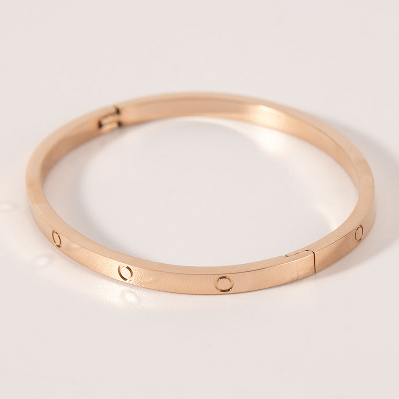 Rose Gold Broad Wrist Bangle