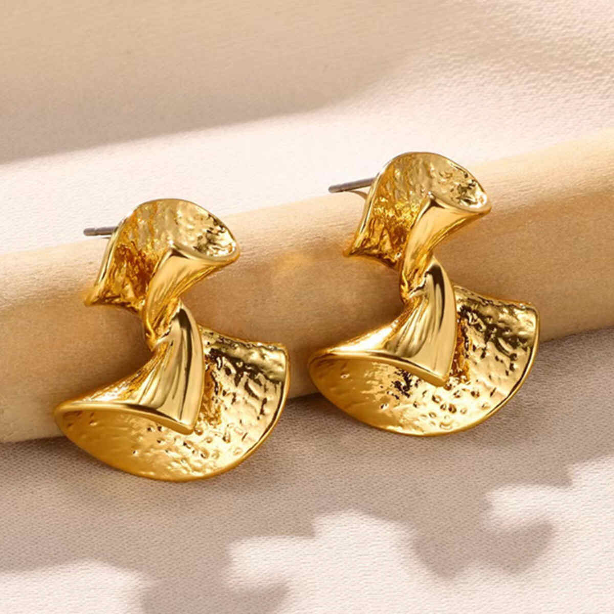 Twister Gold Plated Earrings