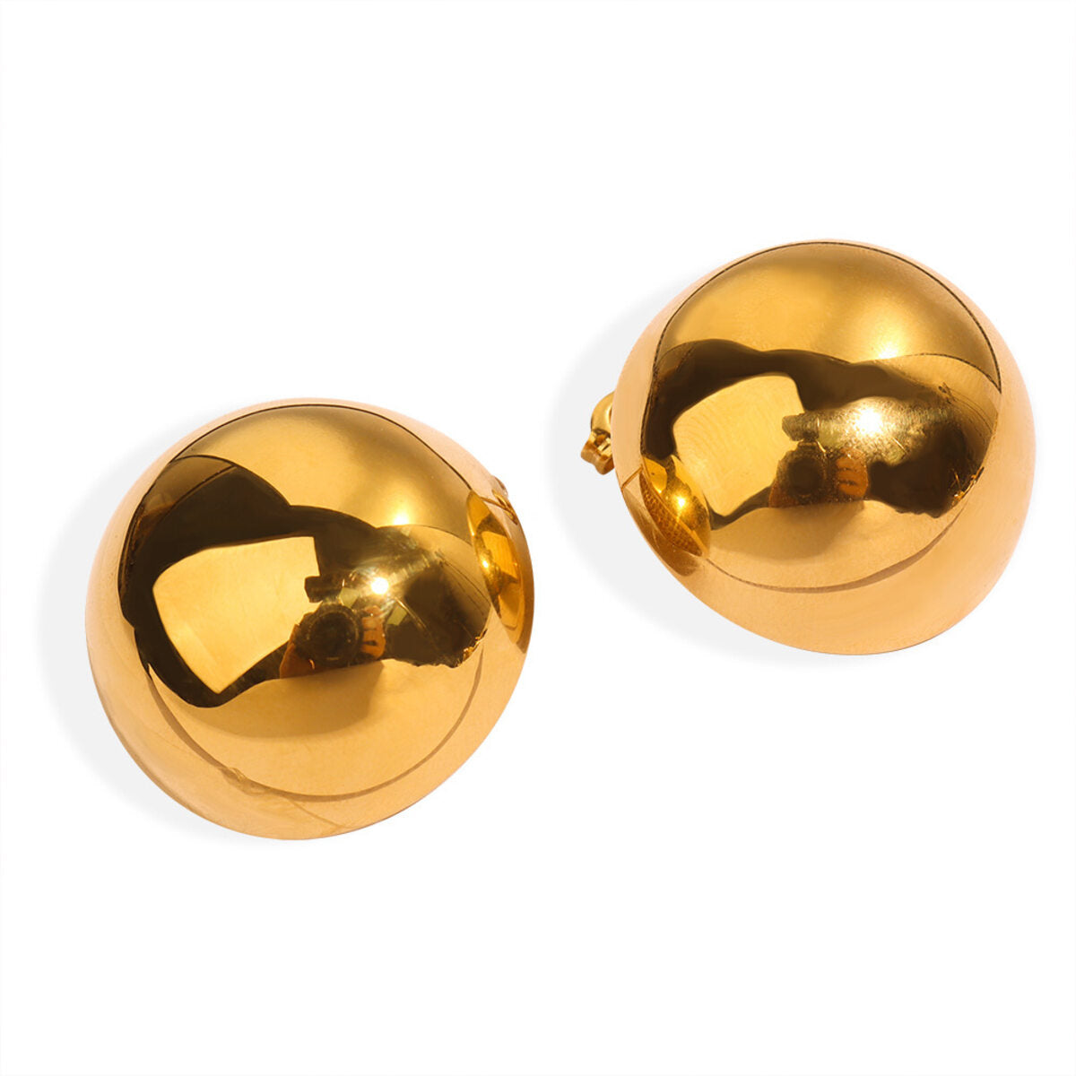 Hollow Golden Ball Design Oversized Earrings