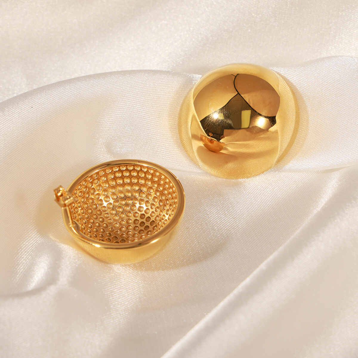 Hollow Golden Ball Design Oversized Earrings