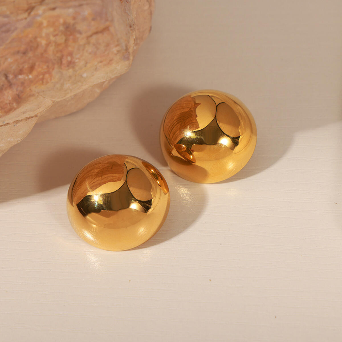 Hollow Golden Ball Design Oversized Earrings